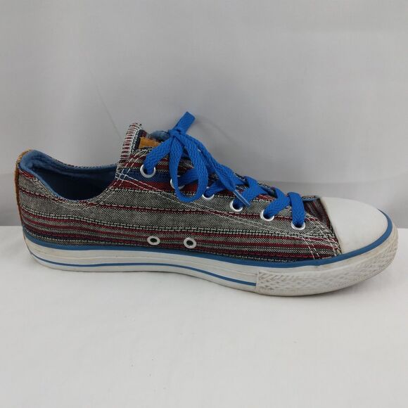 Converse Multicolor Striped Canvas Shoes Low Top Junior Mens 6 Womens 8 8.5 - Picture 11 of 16